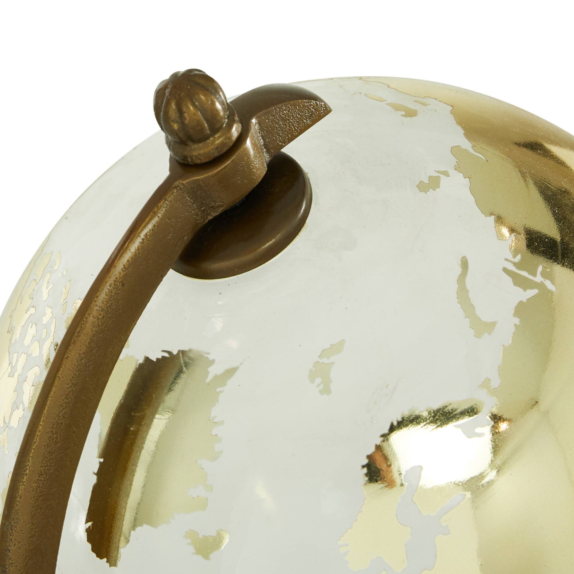 15" Gold Wood Globe